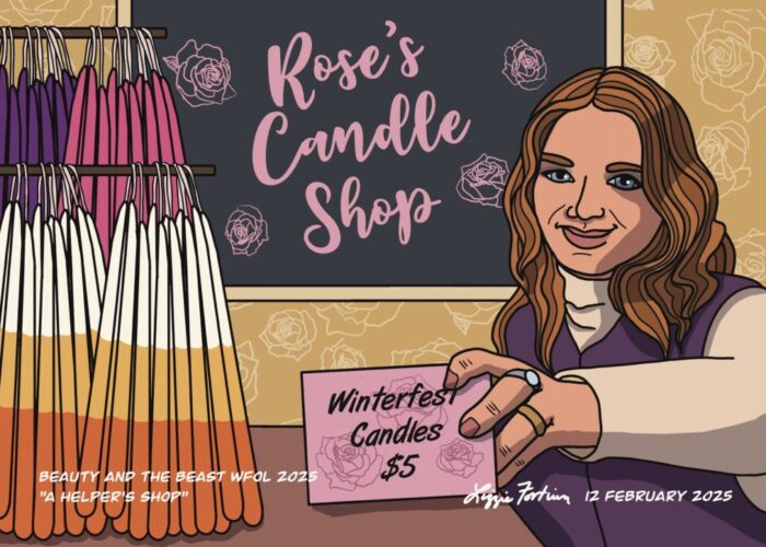 Day 3 prompt: A helper's shop. Drawn in Procreate on iPad. (This is an original character, not in the series.)